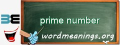 WordMeaning blackboard for prime number